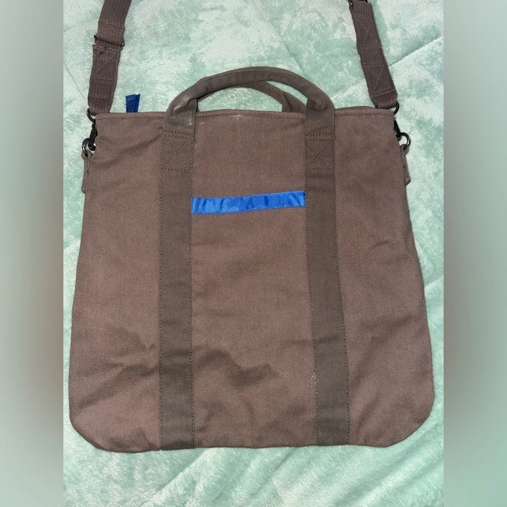 Armani Exchange Brown Messenger Bag with Blue Detail